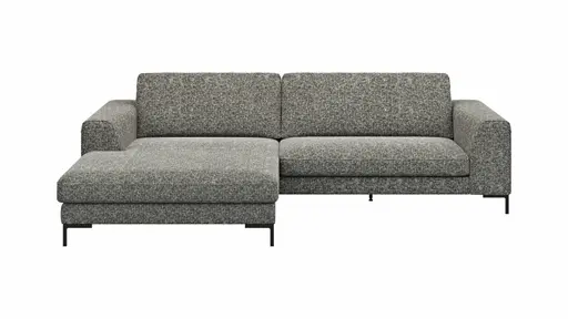 Ecksofa Solano - Longchair Links mit 1,75-Sitzer, Stoff, Dunkelgrau