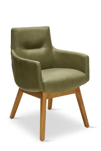 Armlehnstuhl Calgary - Leder, Olive