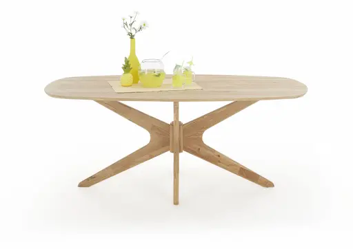 Esstisch - LB ca. 200x100 cm, Wildeiche massiv geölt, Schweizer Kante