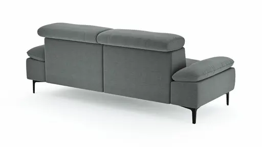 Sofa Felipa - 3-Sitzer inkl. Kopfteil verstellbar, Stoff, Grau