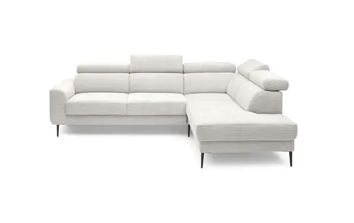 Ecksofa CHARIS - 2-Sitzer, Ecke rechts, Microfaser, Silbergrau