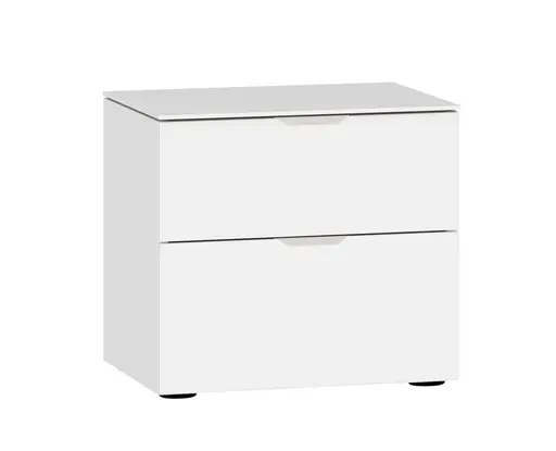 Nachtkommode JOIN IT- Glas, Cremeweiß, Weiß