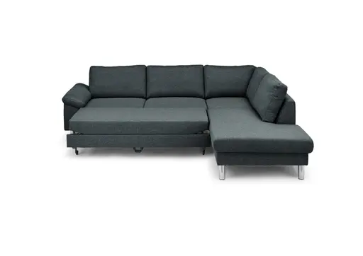 Ecksofa COOL - 2,5-Sitzer mit Ecke rechts, Querschläfer, Stoff, Anthrazit