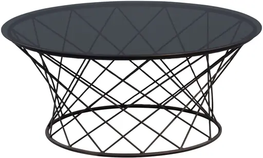 Couchtisch - Ø/H ca. 80x35 cm, Grau, Schwarz