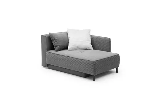 Recamiere JADYN - inkl. Schlaffunktion mit Bettkasten, Stoff, Grau