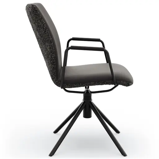 Armlehnstuhl Sedana - drehbar, Stoff, Dunkelgrau