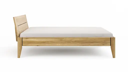 Bettgestell New Jersey - Liegefläche ca. 180x200 cm, Wildeiche massiv, mit Lisenen Anthrazit