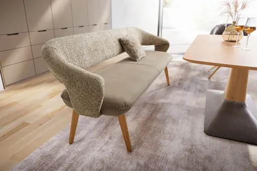 Polsterbank - Breite ca. 221 cm, Stoff, Mehrfarbig