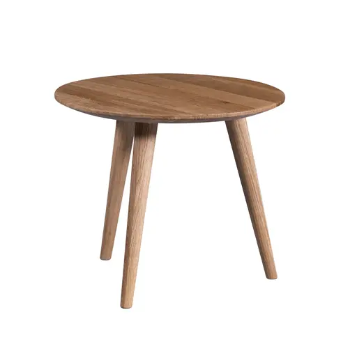 Couchtisch - Ø/H ca. 45x36 cm, Wildeiche massiv geölt