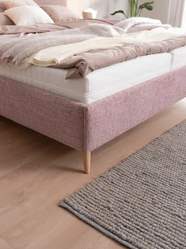 Polsterbett EM Malo - Liegefläche ca. 180x200 cm, Stoff, rosa