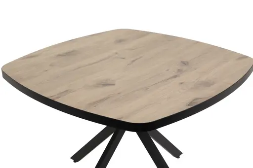 Esstisch - LB ca. 100x100 cm, Viking Eiche Nachbildung, Schwarz