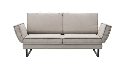 Sofa My - 2,5-Sitzer mit Rückenlehne/Armlehne verstellbar und Drehsitze, Stoff, Hellgrau