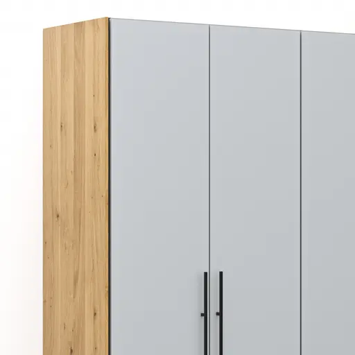 Drehtürenschrank Colorado - B ca. 307 cm, Glas, Hellgrau matt