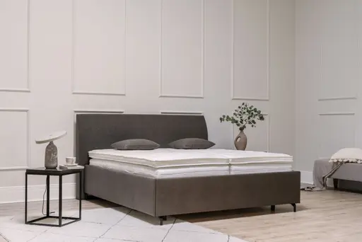 Polsterbett, Liegefläche ca. 180 x 200 cm, Stoff, Braun