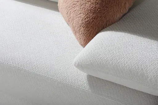 Einzelliege - Schlaffunktion mit Bettkasten, Armteil verstellbar, Stoff, Weiß