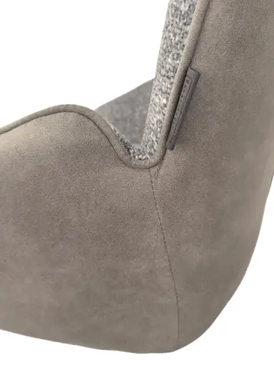 Stuhl MAUREEN - drehbar, Stoff, Grau