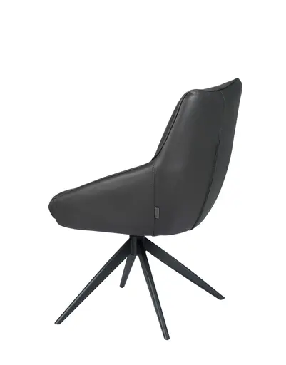 Stuhl MANON - drehbar, Stoff, Schwarz