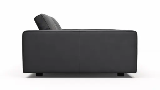 Sofa Aprino 2 - 3,5-Sitzer XXL, Dickleder, Schwarz, Armlehne Block schmal
