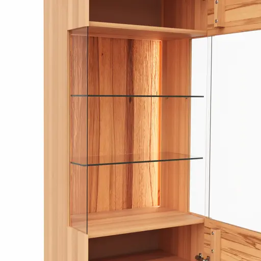 Vitrine Hillsboro - inkl. Beleuchtung, Anschlag Rechts, Buche/Kernbuche natur, geölt