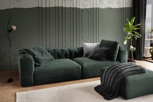 Sofa - 2-Sitzer, Stoff, Grün