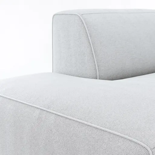 Ecksofa Elementos - Abschlusselement mit 1-Sitzer und Ecke rechts, Stoff, Hellgrau