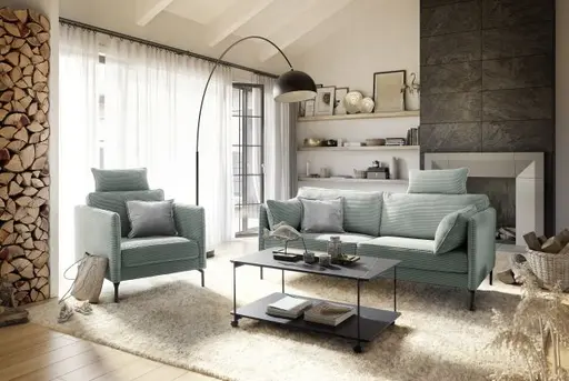 Sofa - 2-Sitzer, Stoff, Mint