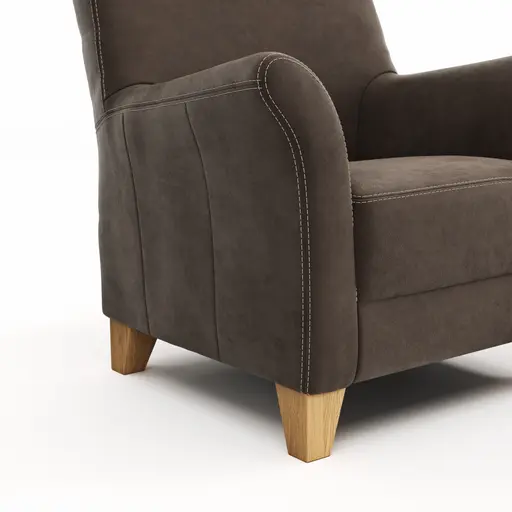 Einzelsessel Canterbury - Stoff, Dunkelbraun