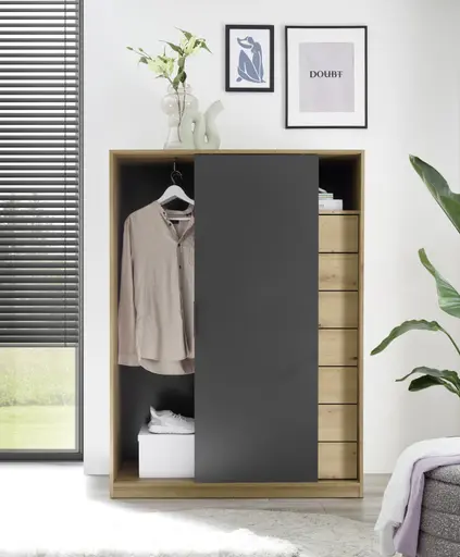 Kommode- Eiche Dekor, Graphit