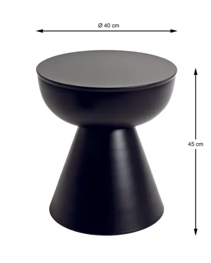 Beistelltisch - Ø/H ca. 40x45 cm, Schwarz