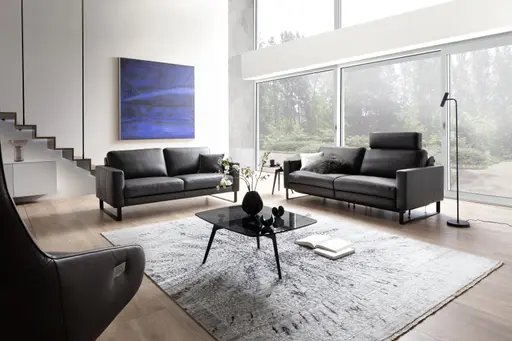 Couchtisch Susa - LBH ca. 90x70x40 cm, Rauchglas