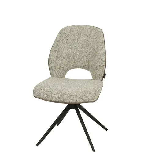 Stuhl MAILE - drehbar, Stoff, Braun