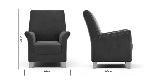 Einzelsessel Canterbury - Stoff, Dunkelbraun