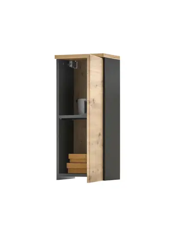 Hängeschrank- B ca. 30 cm, Dunkelgrau, Eiche Dekor