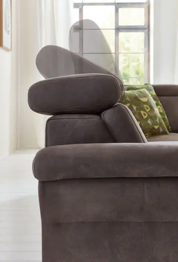 Sofa - 2,5 Sitzer mit Ottmane rechts, Stoff, Grau