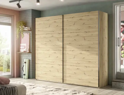 Schwebetürenschrank- B ca. 250 cm, Eiche Dekor 