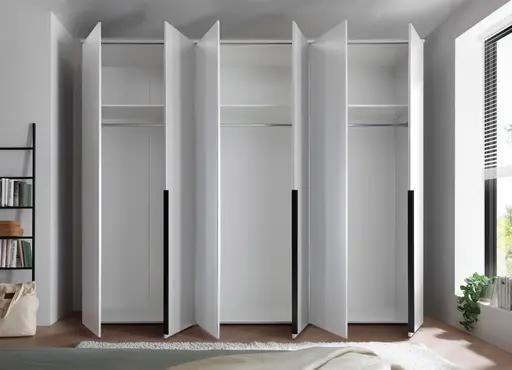 Drehtürenschrank- B ca. 270 cm, Weiß