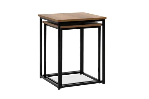 Beistelltisch - 2er Set, Artisan Eiche Nachbildung, Schwarz