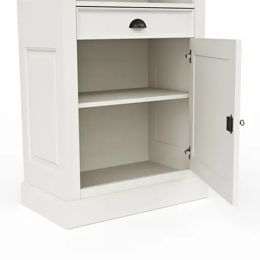 Bücherschrank Louisiana - teilmassiv, Weiß