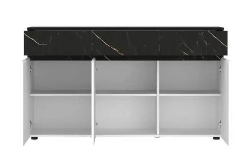 Sideboard - B ca. 150 cm, Alpinweiß, Keramikoptik