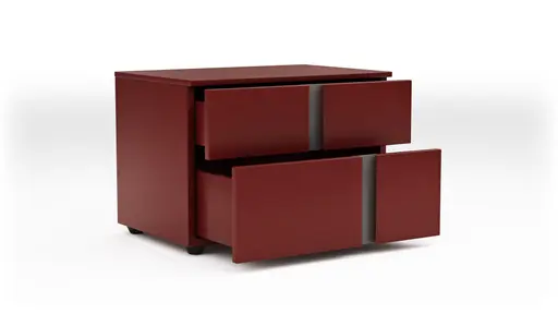 Nachttisch Loretto - Lack matt, Bordeaux