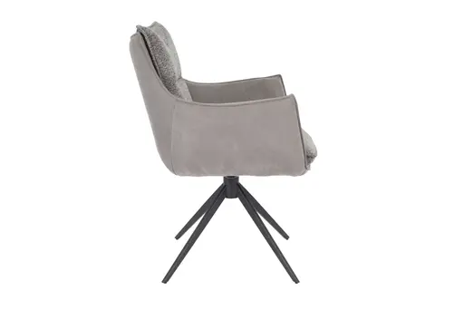 Armlehnstuhl MANDY - drehbar, Stoff, Graubeige