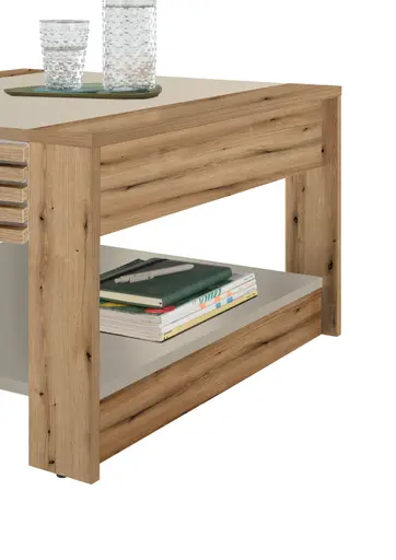 Couchtisch - LB ca. 70x70 cm, Evoke Eiche Nachbildung, Kaschmir