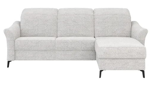 Ecksofa Canterbury - 2,5-Sitzer mit Longchair rechts, Stoff, Offwhite