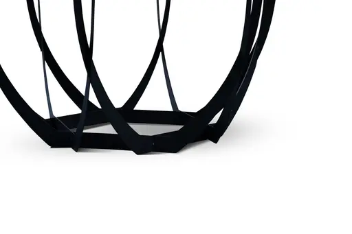 Couchtisch - Ø/H ca. 80x40 cm, Grau, Schwarz