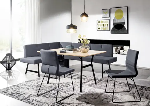 Eckbank - BT ca. 236x167 cm, Stoff, Anthrazit