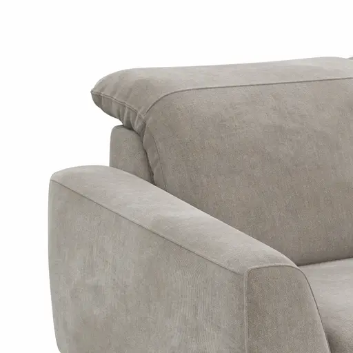 Sofa Tulsa KV - 2,5-Sitzer, inkl. Kopfteilverstellung, Stoff, Graubeige