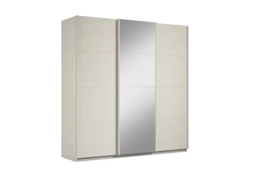 Schwebetürenschrank RIVASA- B ca. 203 cm, Champagner, Spiegel