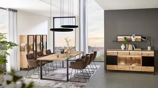 Sideboard mit Beleuchtung - Wildeiche massiv