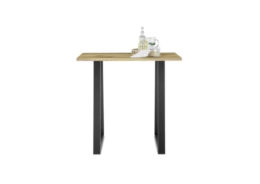 Bartresentisch - LB ca. 120x70 cm, Plankeneiche, Schwarz