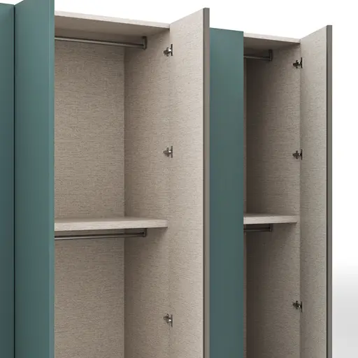 Drehtürenschrank Loretto - B ca. 280 cm, Lack matt, Salbeigrün